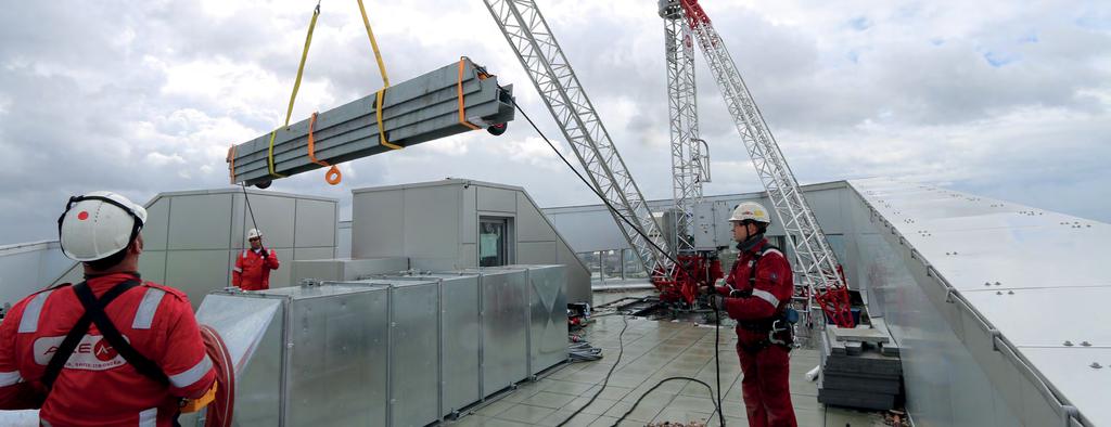 DESIGN BENEFITS CASE STUDY Lifting of a building maintenance unit, UK OVERVIEW: ALE has successfully lifted a building maintenance unit (BMU) onto a 124m-high roof in London, UK.