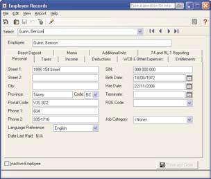 setting up payroll Entering Employee Information If you have already processed payroll for the year, you will need to record historical information in order to print the correct amounts on employee