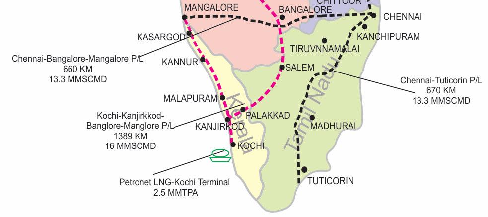 Kerala Gas Infrastructure Development Key Infrastructure coming-up in Kerala: i. PLL Kochi- RLNG Terminal 21. ii. iii.