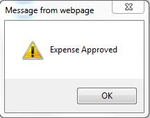 Figure 24: Expense Approved On Click of the Tab OK, the expense account will be ready for Billing