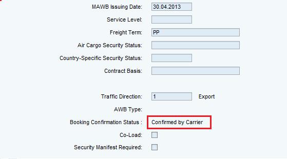 Click on Menu Subcontracting -> Set to confirmed by Carrier.