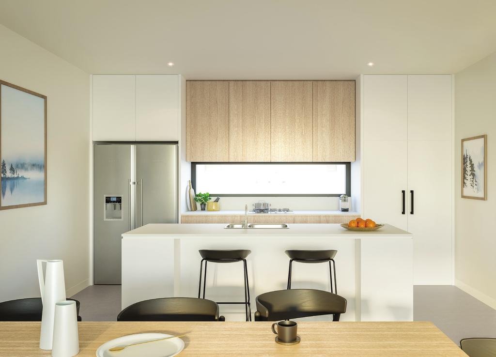 WELL STYLED KITCHENS WELL APPOINTED MODERN EXTERIORS House type shown: Genesis and Columba II Combination of brick veneer and lightweight construction Powder coated aluminium windows with locks