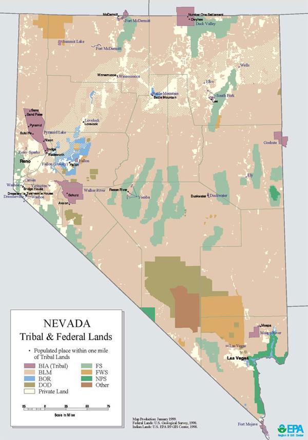 Figure 0-4. Nevada Land Use and Jurisdictions.
