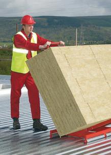 Rockwool Rock Roller Trolley To facilitate fast and easy movement of the roofing boards from the loading area to the point of installation on the roof deck, ROCKWOOL Limited have developed a purpose