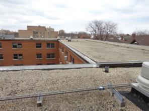 The available roof area for installing solar al panels is estimated approximately at 9,785 square feet.