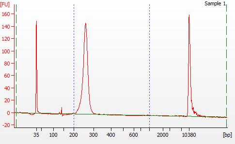 A ~250 bp band was size selected (insert size = ~130 bp) and a total of 15 cycles of PCR were performed after bisulfate
