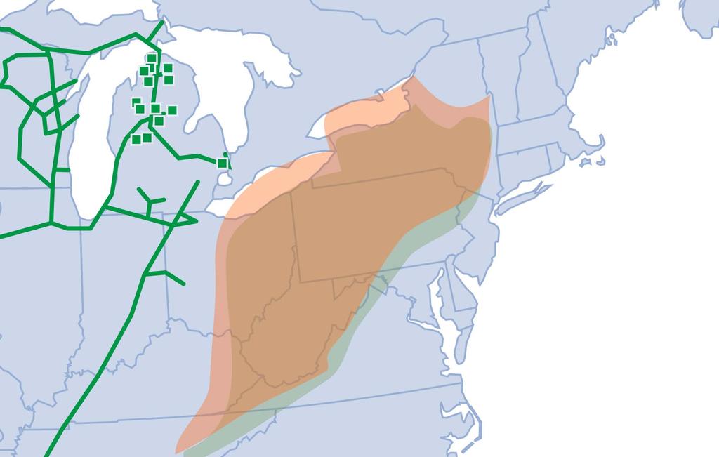 Project Focus Shifting to Southwest Appalachia Region Exports Midwest 4.5 5.8 Ontario Utica, Southwest Marcellus 0.3 21 Probable Projects, 7 Other Proposed 0.