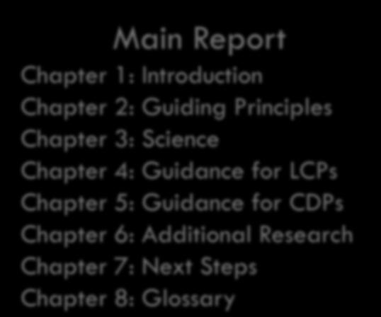 Guidance for LCPs Chapter 5: Guidance for CDPs Chapter 6: Additional