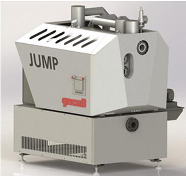 Figure 24 Gneuss jump reactor The molten polymer exiting the extruder is then fed into an IV jump reactor. Jump reactor is the name given to the IV boosting reactor developed by Gneuss.