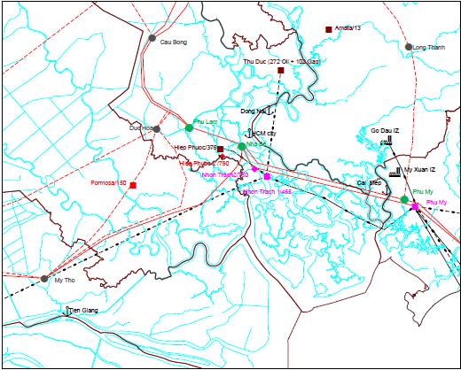 2-2 Source: JETRO Vietnam Energy Map 2010 Power System at Periphery of O Mon Power Complex 500kV T/L