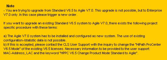 1 OSCC A V7.0 Base Info HiPath ProCenter Agile V6.0 Basic 5 OSCC A V7.0 User 1 OSCC A V7.0 Manager HiPath ProCenter Agile V6.0 Call Director 1 OSCC A V7.0 Call Director HiPath ProCenter Agile V6.
