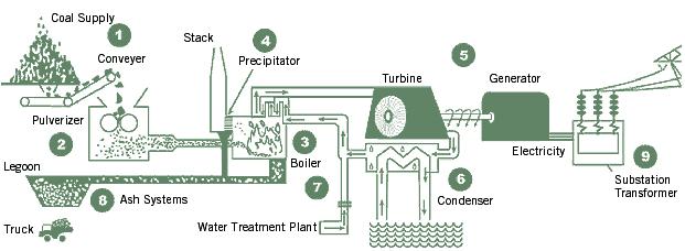 Figure 2..4 1 Components of a Typical Coal Fired Generator Source: Centre for Clean Energy (11, internet site). 1 2 Historically, the benefits of coal fired generation have been based on economics.