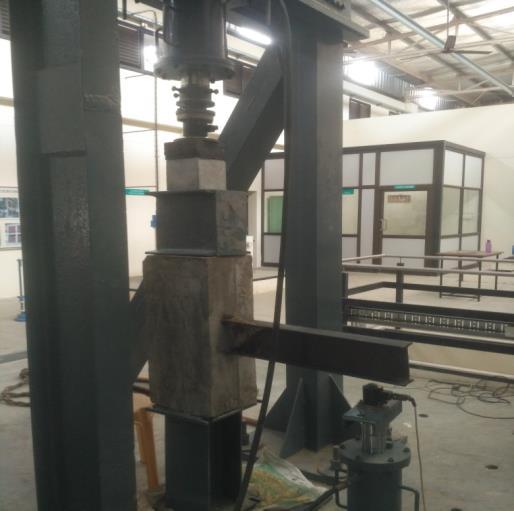 During the application of the load on the beam the column get lifted due the load on the beam.in that time the displacement of the beam is measured using lvdt.