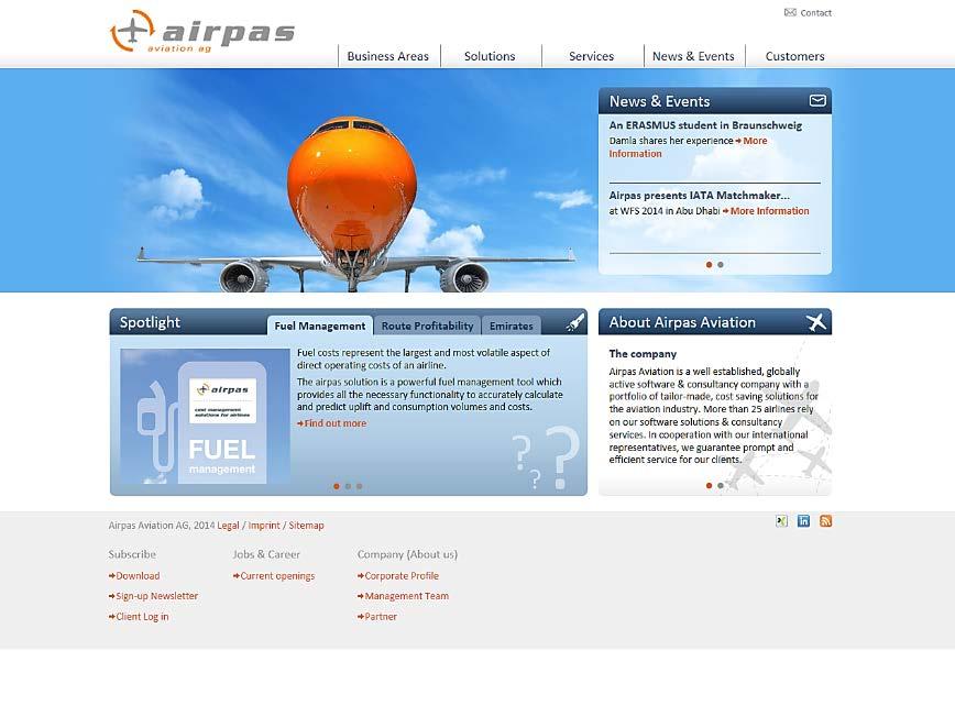 Airpas Aviation AG Airpas Aviation AG is a software provider and consultancy company for the international aviation industry with route profitability, cost management and emission regulations