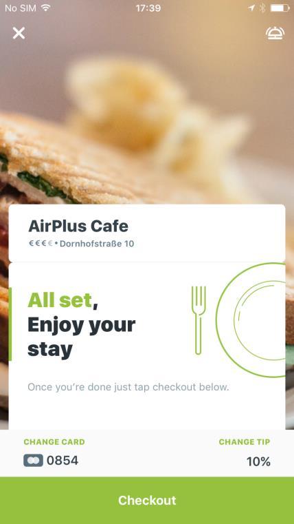 Restaurant: Pay Without Waiting for The Bill Invisible payment in the restaurant The app is linked to the restaurant s cash system In the stored profile, the guest chooses the preferred