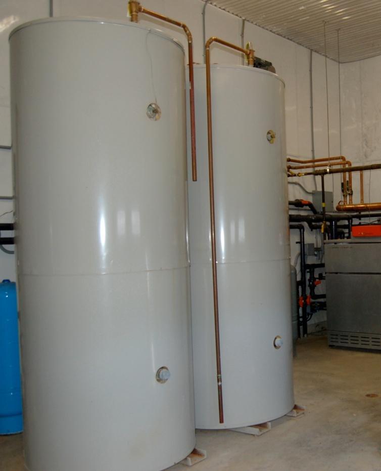 An innovative heat-exchange process is used for our hot water needs.
