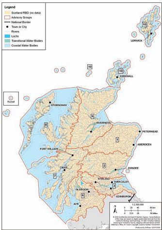 2 The six River Basins in a Nut shell key facts 2.1 Scotland River Basin District The Scotland National River Basin District (see Fig.1) covers around 113,920 km² of land and water.