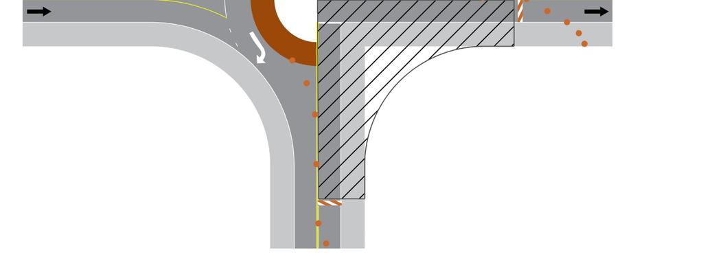 roundabout initial construction with partial closures (a) Phase 1 - construction of half of the