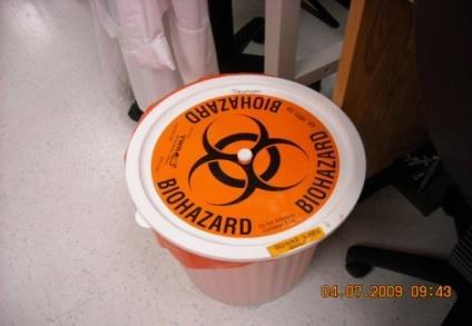agents. Used bags for disposal must be heat resistant (autoclavable) biohazard bags (usually red or orange).