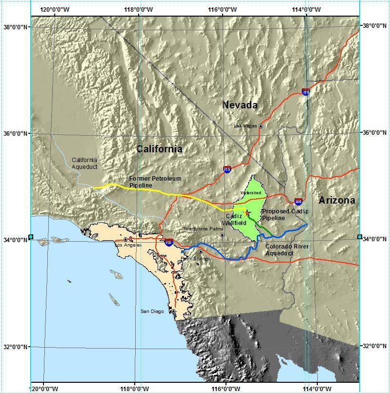5 Cadiz Area Water Resources 1,300 sq. mile watershed in Mojave Desert Aquifer system holds approx. 20 million acre-feet (AF), comparable to Lake Mead.