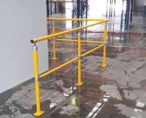 Verge-Eco Rail Advantages: Fully Modular fast, efficient, affordable and flexible Powdercoated safety yellow
