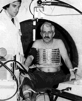 March, 1977. The first attempt to take a human NMR scan. Dr.