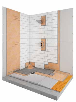 SHOWER ASSEMBLY Barrier-free Showers Ceramic or stone tile Schluter -KERDI waterproofing membrane or Schluter -KERDI-BOARD waterproof building panel K-SHBF-6 8 5 8 8 6 8 6 5 9a 0a a b 9b 0b 5 b 6 a