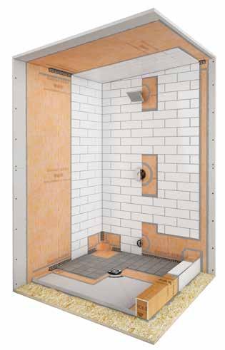 STEAM SHOWER ASSEMBLY Intermittent Use Steam Showers Ceramic or stone tile Schluter -KERDI waterproofing membrane K-SSH-K-6 6 6 6 6 5 9a 8a 6 6 8b 9b 5 0 0 Ceramic or stone tile 8 Drain: Wood or