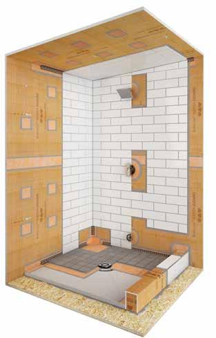 STEAM SHOWER ASSEMBLY Intermittent Use Steam Showers Ceramic or stone tile Schluter -KERDI-BOARD waterproof building panel K-SSH-KB-6 5 8 5 8 6 8 6 8 8 8 9b 9a 0a 0b Ceramic or stone tile 9 Drain: