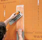 trowel or the KERDI-TROWEL. Embed KERDI or KERDI-DS in the mortar and work the membrane onto the entire surface to ensure full coverage and remove air pockets.