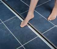 Ideally, the floor will be recessed before installing a sloped mortar bed or the KERDI-SHOWER prefabricated shower trays to allow an even transition at the door threshold.
