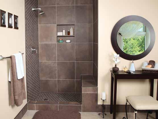 PROFILES Details make the difference Ceramic and stone tiles are durable, easy to maintain, and hygienic, representing the ideal surface coverings for showers and bathtub surrounds.