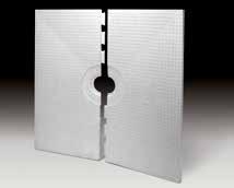 Schluter -KERDI-SHOWER KERDI-SHOWER prefabricated substrates are made of expanded polystyrene foam, for use in conjunction with the KERDI waterproofing membrane.