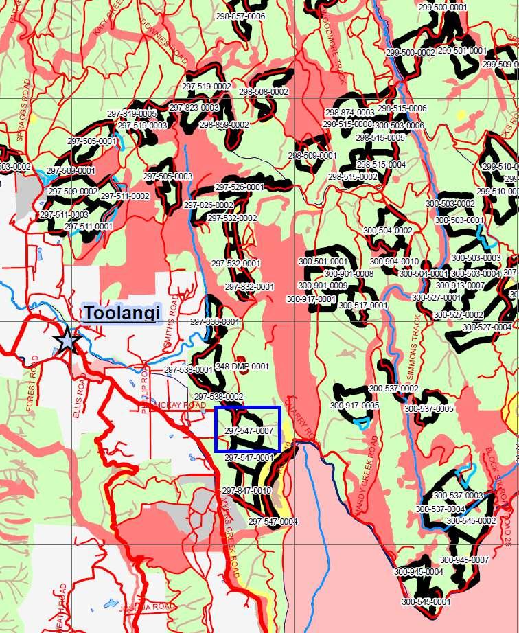 Location details Within VicForests scheduled logging coupe 954000 ( Rusty ) along Sylvia Creek Road in the Toolangi State Forest. Figure A.
