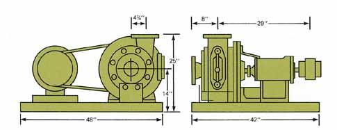 Bearing frame of cast iron. Seal Assembly: Water lubricated conventional packed stuffing box. Rotor: Dynamically balanced 8, V-angled.