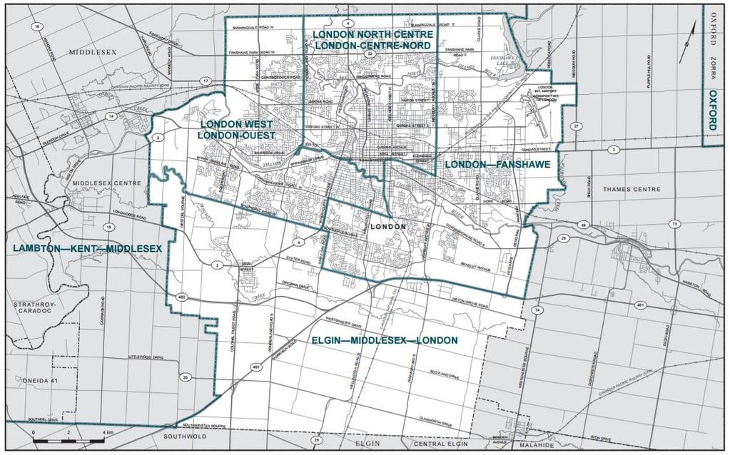 Figure 2: Map of the City of London, denoted by the dashed black line. Figure 2 represents the boundaries of the City of London, comprising of both urban and agricultural land.
