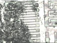 Figure 2. High magnification image of the sample surface after laser decapsulation. Several companies manufacture laser decapsulation systems.