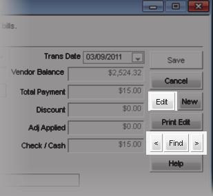 To correct an error: 1 In Accounts Payable, select Payment Tasks > Adjust / Pay Bills Manually from the left navigation pane. If you use batch processing, select an active batch.