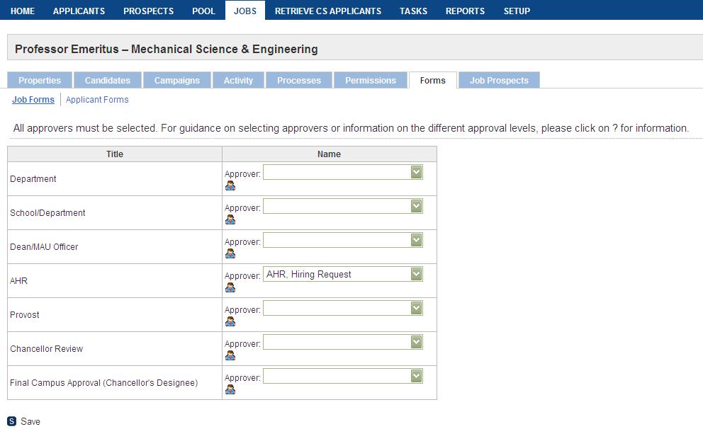 8. Select Approvers Job Aid 1. Select the name of the Department approver 2.