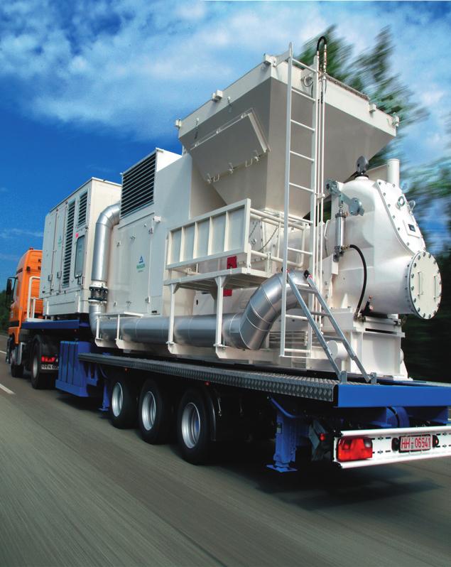 Road-mobile pneumatic conveying system