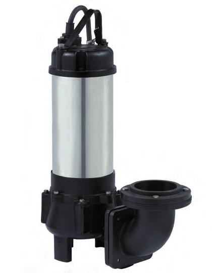 DRK-V series Sewage Pump Non-clogging vortex impeller design for superior operation Cast iron pump with stainless steel motor cover Built-in motor protector to prevent overheating Optional silicon