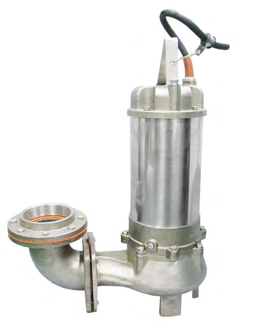 DRK-B series Stainless Steel Sewage Pump Full stainless steel casted sewage pump Hardened vortex impeller with non-clogging design All gaskets and packings in Viton Built-in motor protector to