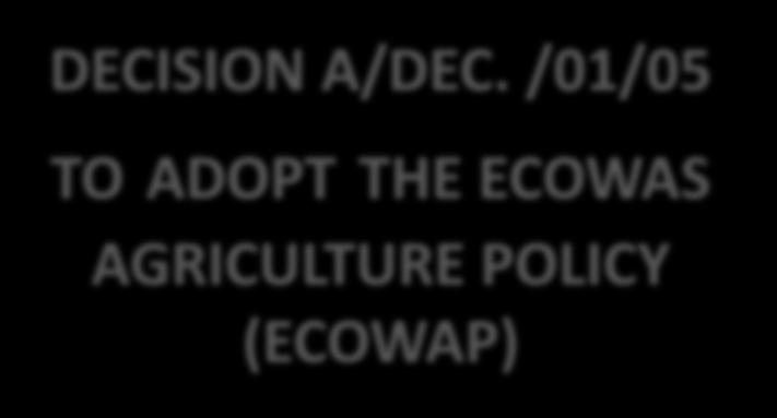 2.0 Regional Ownership: ECOWAP/The DECISION A/DEC.