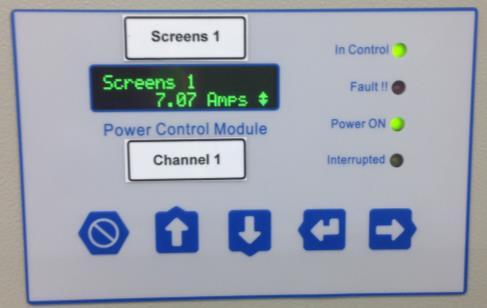 channels. The system was designed around the use of 4 cabinets. Aswell as the remote monitoring and control feature, each zone can be controlled and monitored locally using the keypad, (Figure 10).