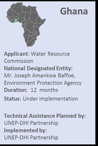 Project overview Request from Water Resources Commission in Ghana through the Climate Technology Network Center for technical assistance with the objective to: Improve resiliency to drought and