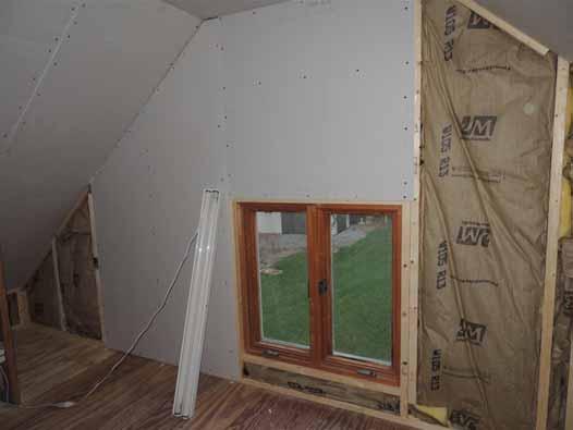 The ceiling areas had sections of sheetrock attached
