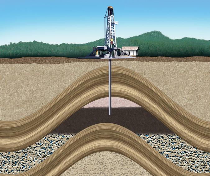 Drilling for Petroleum Water between spaces in rock Impermeable