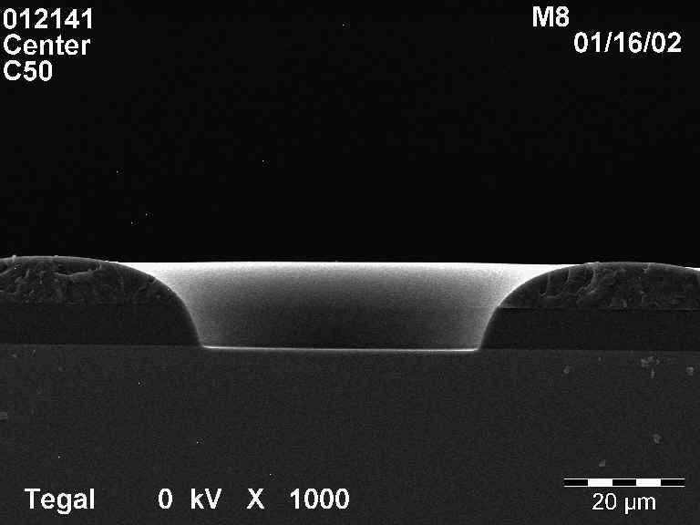 eventually stops. The resulting surface SiO 2 layer is brittle and can lead to cracking of the BCB film. In addition, materials deposited on top of this oxide (e.g., metals, CYCLOTENE resins, etc.