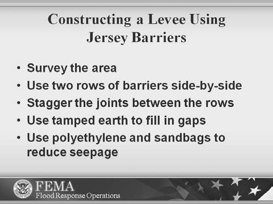 Jersey barriers offer a means of expedient protection where only three feet or less of added protection is required.