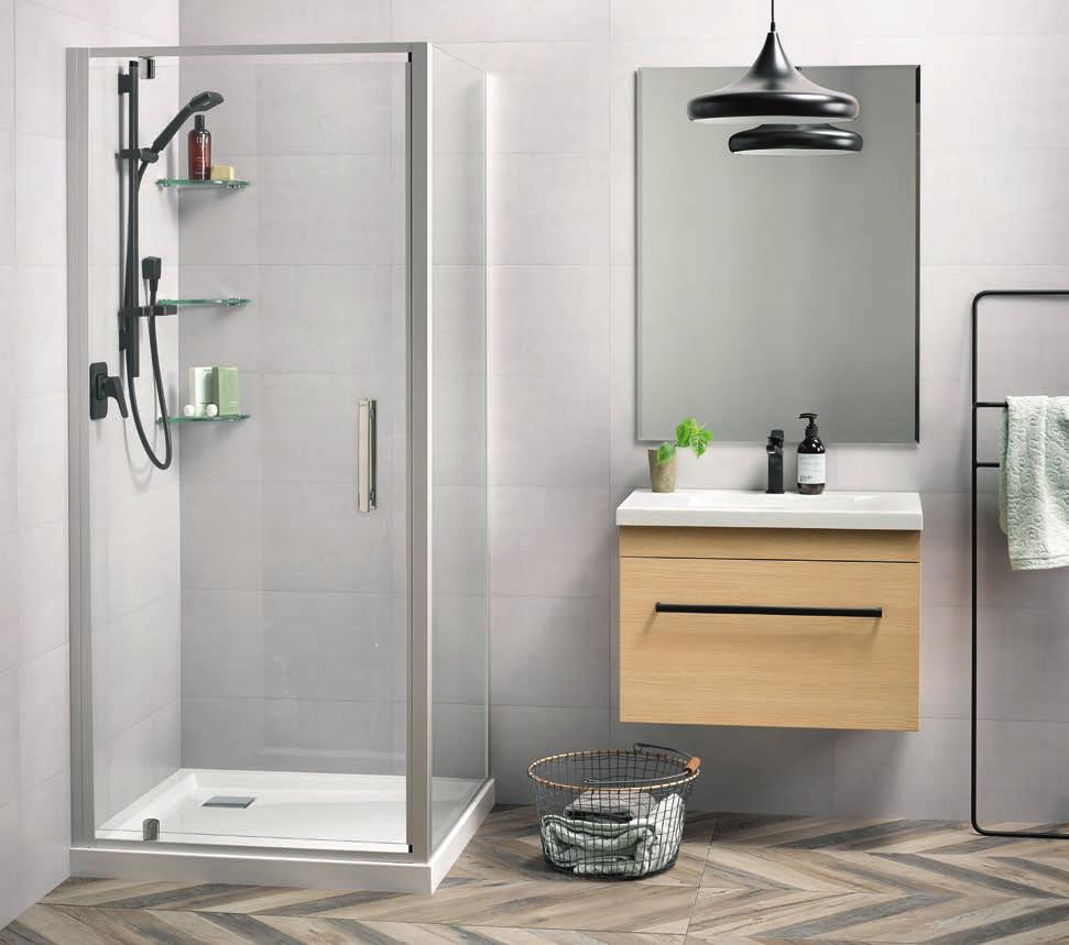 Soul x 2 Wall Square Tiled Wall with with optional Glass Shelves Wave Soltero 750 Wall Premium Oak Fero Handle Bevelled Edge Mirror 2 WALL - SQUARE ANGLE CORNER ROUND X 1SO2_99SFL9C MOULDED